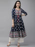 Navy Blue Anarkali Kurta for Women